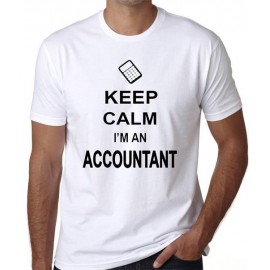 Unisex Printed T-shirt - Keep calm I am an accountant