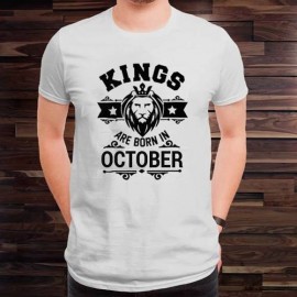 Men's printed T-shirt -Kings are born in October