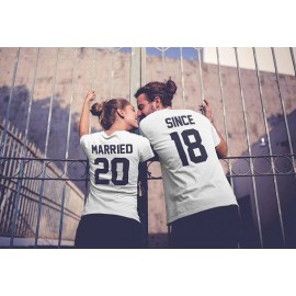 Married since . Personalized Couple tshirt
