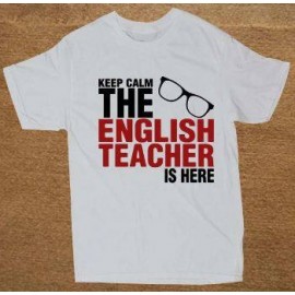 Keep calm the english teacher is here - Customized Tshirts