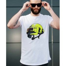 Men's printed T-shirt -PUBG helmet printed