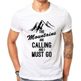 Unisex Printed T-shirt - The mountains are calling and I must go
