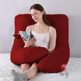 Nudge Premium U-Shape Red Pillow For Pregnancy 