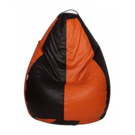 Nudge 3XL Black/Orange Classic Bean Bag | A must have for your living / bed room