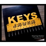 Customizable Sauna Wooden craved Keyring Holder - Pine (salla) Wood