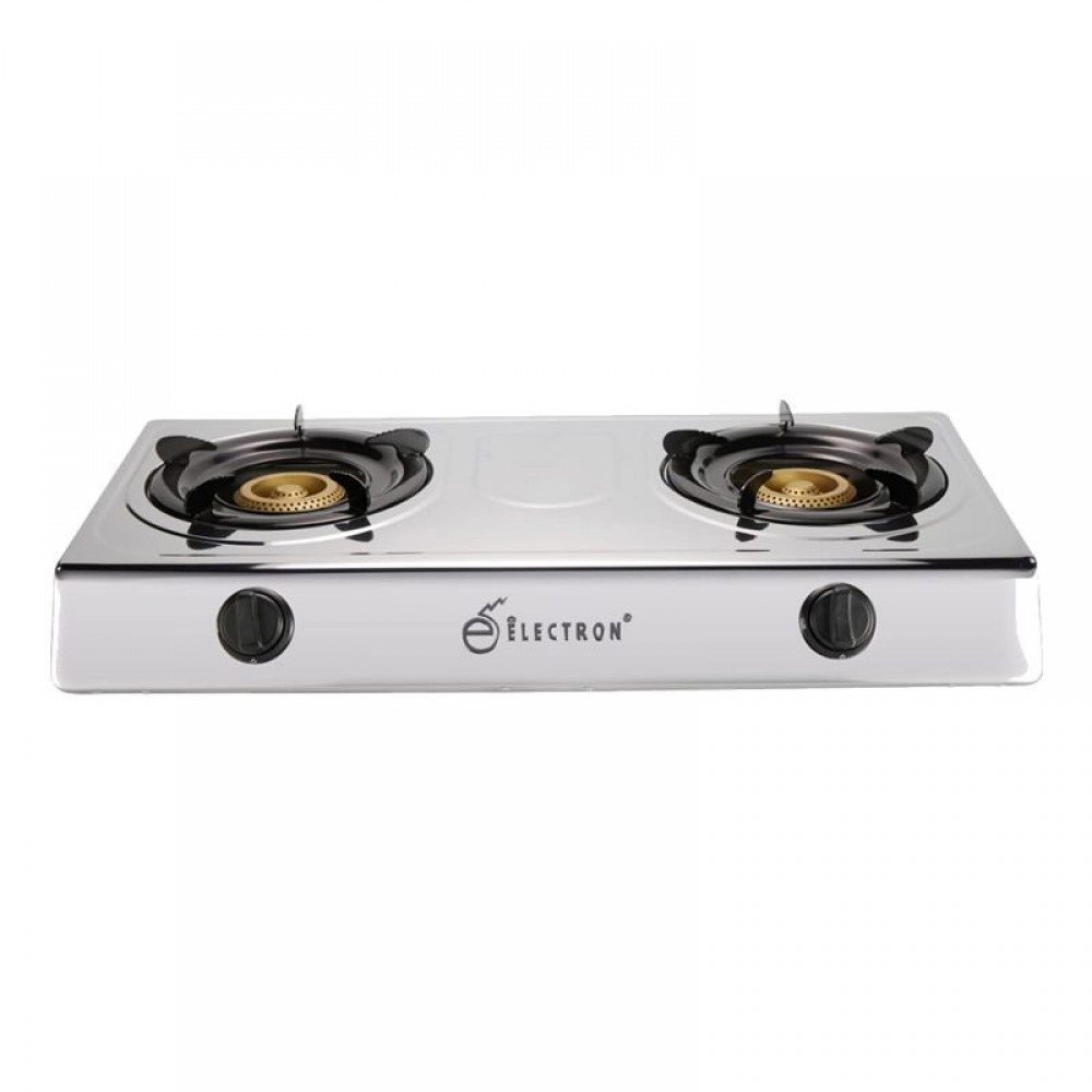 Electron Gas Stove Double Burner - Silver Hob Top  Electron Gas Stove Double Burner - Silver Hob Top