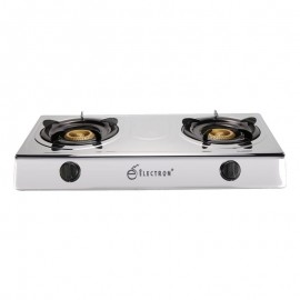 Electron Gas Stove Double Burner - Silver Hob Top