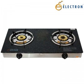 Electron Double Burner Gas Stove - Glass Top (Black)