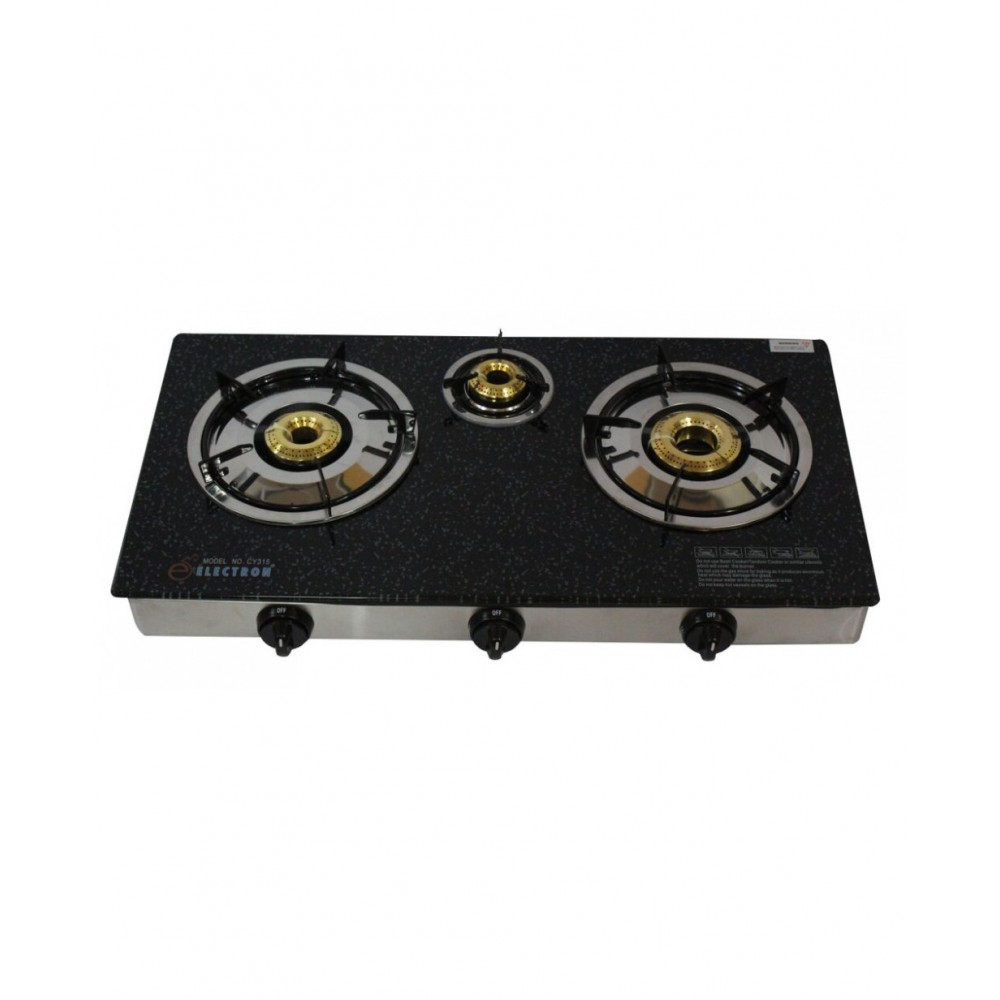 Electron Glass Top Gas Stove | Automatic 3 Burner Electron Glass Top Gas Stove | Automatic 3 Burner