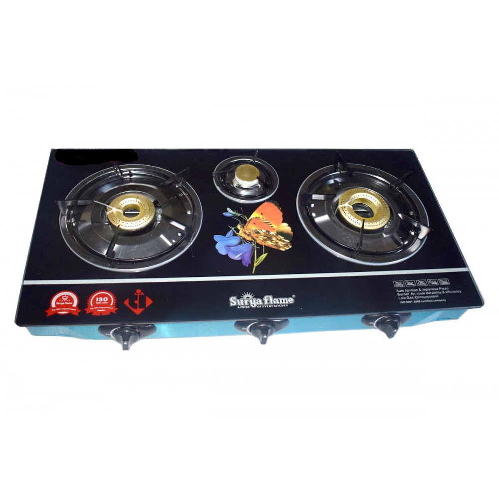 Surya Gas Stove |  Automatic 3 Burner Surya Gas Stove |  Automatic 3 Burner