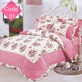 King size Floral Printed Design Bed Sheet | Pillow Cover | Blanket Cover