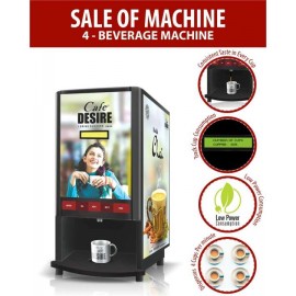 Cafe Desire 4 Lane Coffee & Tea Vending Machine | Micro Processor Controlled | 4 Choice of Beverages