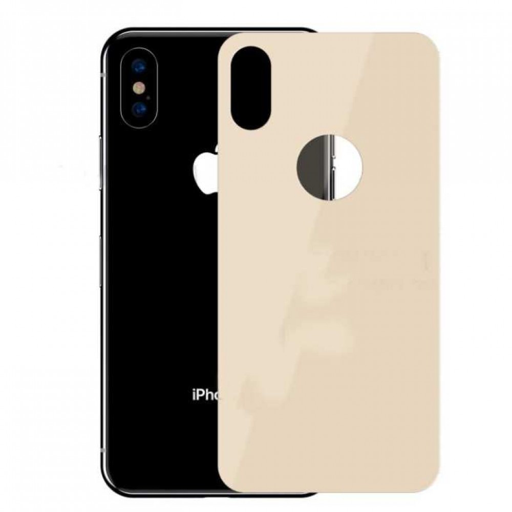 Back Side Tempered Glass For Apple iPhone X | Gold Colour Back Side Tempered Glass For Apple iPhone X | Gold Colour