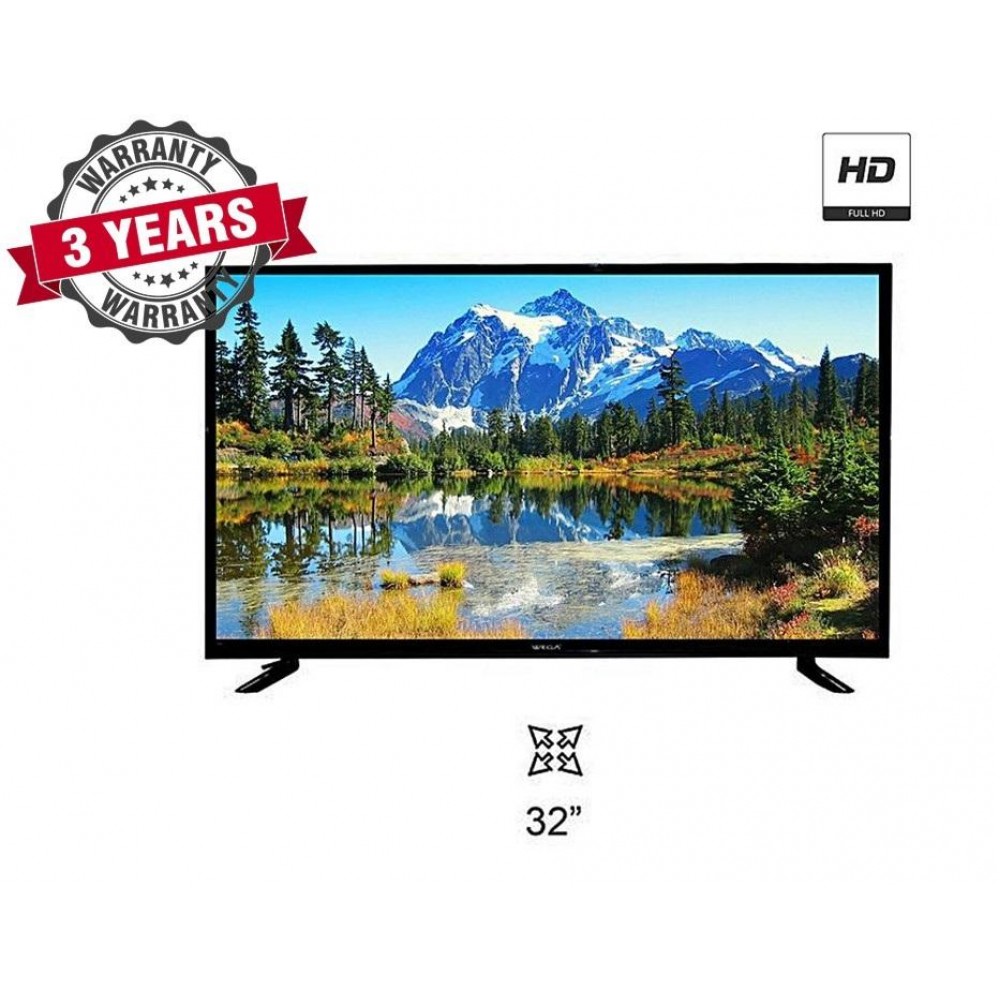 Wega 32 Inch DLED TV HI Sound Double Glass - (Black) Wega 32 Inch DLED TV HI Sound Double Glass - (Black)