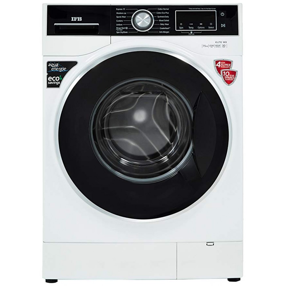 IFB 7.5 kg Fully-Automatic Front Loading Washing Machine | Elite WX | White | Ball Valve Technology IFB 7.5 kg Fully-Automatic Front Loading Washing Machine | Elite WX | White | Ball Valve Technology