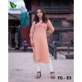 Fuloo’s YG Cotton Authentic Embroidered Kurti | Women's Fashion