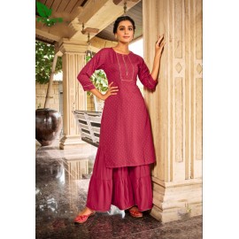 FuLoo’s GL Freedom Rayon Kurti Set with  Sharara |Women's Fashion