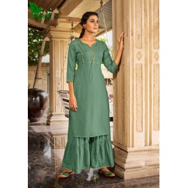 FuLoo’s GL Freedom Rayon Kurti Set with  Sharara |Women's Fashion 