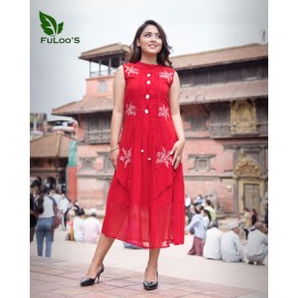 Fuloo’s VD Soft Georgette Dress with Heavy Embroidered
