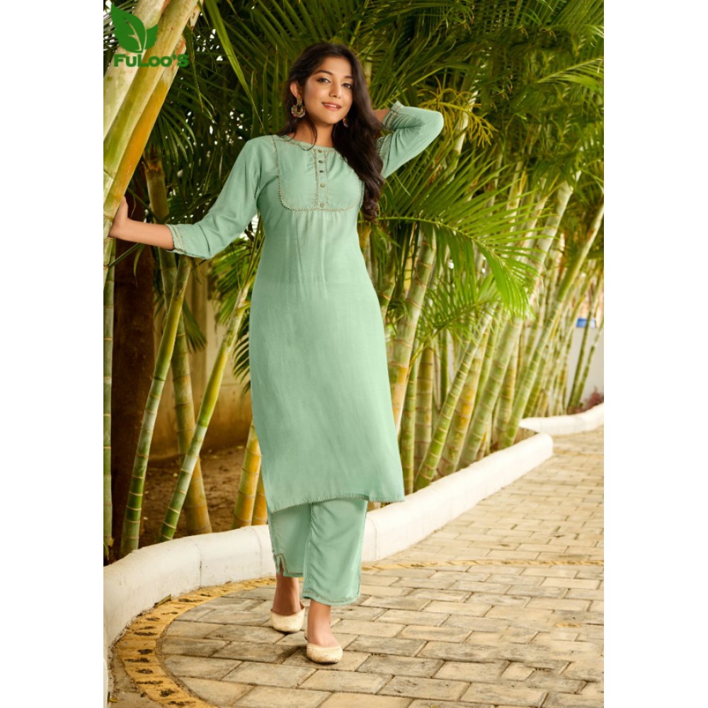 FuLoo’S GL Kosh Rayon Kurti Set with Pant 