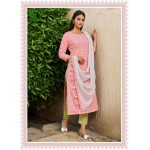 FuLoo’S Simi Pure Cotton Embroidered Kurti Set with Pants and Chunni 