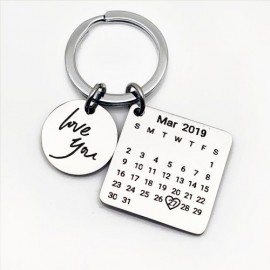 Personalized Calendar Key-ring- Save Your Special Dates