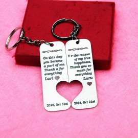 Valentine Couple Keyring Set | Customized Key Chain