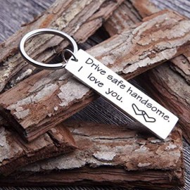Personalize Keyring | Drive Safe Handsome I Love You | Keychain