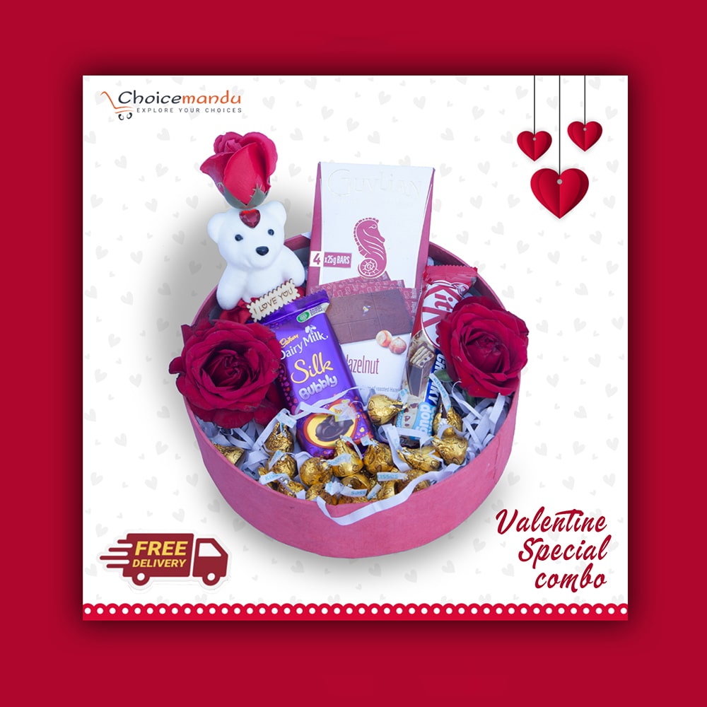 Chocolate Combo Gift Hampers: Stick Teddy Chocolate and Rose Chocolate Combo Gift Hampers: Stick Teddy Chocolate and Rose