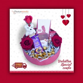Chocolate Combo Gift Hampers: Stick Teddy Chocolate and Rose