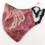 Pink Mandarin Silk Printed Washable Mask  Pink Mandarin Silk Printed Washable Mask