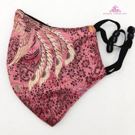 Pink Mandarin Silk Printed Washable Mask 