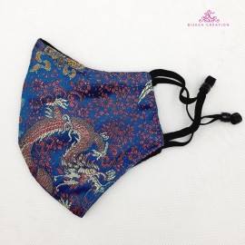 Pink Mandarin Silk Printed Washable Mask  Pink Mandarin Silk Printed Washable Mask