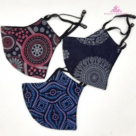 Washable Cloth Face Mask -Printed Hemp Cotton Mask - Combo