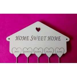 Customizable Wooden craved Keyring Holder - Pine (salla) Wood