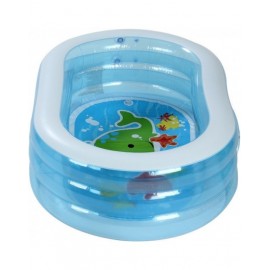 Intex Oval Swimming Pool For Kids | Blue, Whale (64 x 42 x 18in) - Free Air Pump