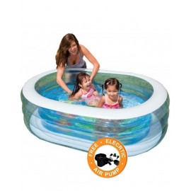 Intex Oval Swimming Pool For Kids | Blue, Whale (64 x 42 x 18in) - Free Air Pump Intex Oval Swimming Pool For Kids | Blue, Whale (64 x 42 x 18in) - Free Air Pump
