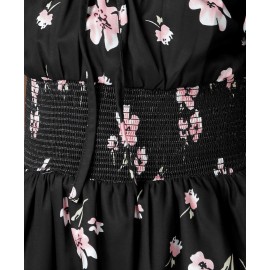 Naughty Ninos Half Sleeves Floral Print Off Shoulder Dress - Black Naughty Ninos Half Sleeves Floral Print Off Shoulder Dress - Black