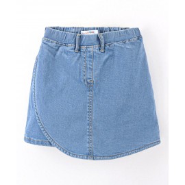 Kookie Kids Above Knee Length Solid Color Denim Skort - Blue