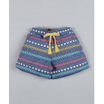 Plum Tree Aztec Floral Printed Shorts - Navy Blue Plum Tree Aztec Floral Printed Shorts - Navy Blue