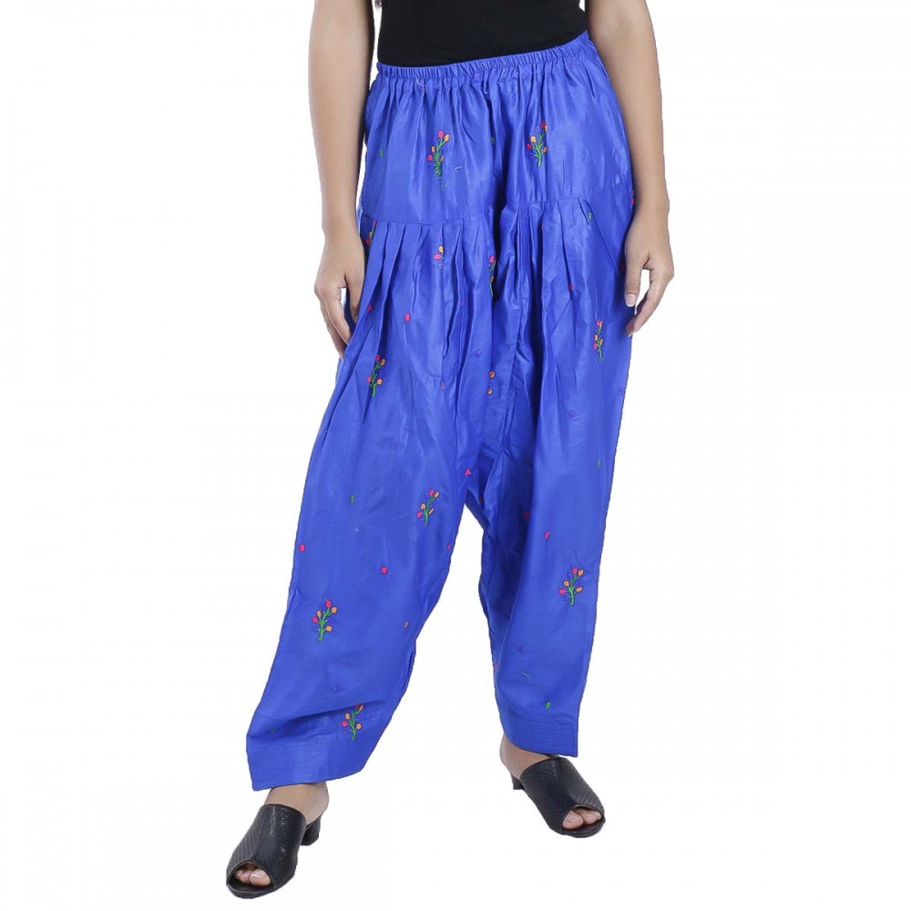 Royal Blue Chikan Panjabi Shalwar for Women