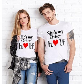 Unisex Printed T-shirt - Other half couple tshirt