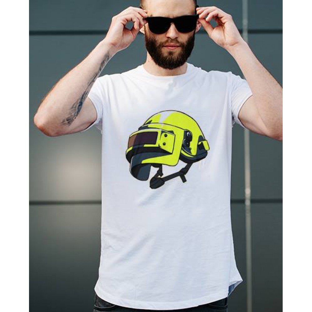 Men's printed T-shirt -PUBG helmet printed Men's printed T-shirt -PUBG helmet printed