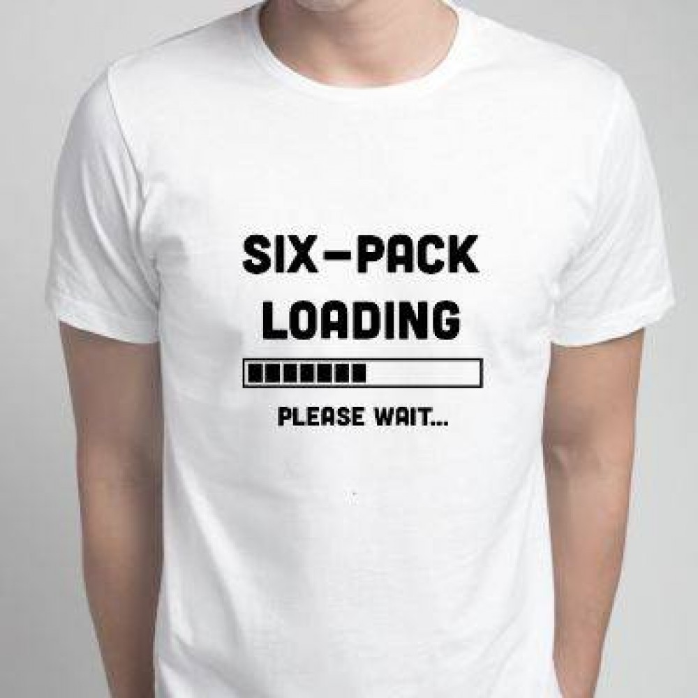 Men's printed T-shirt -Six pack loading please wait Men's printed T-shirt -Six pack loading please wait