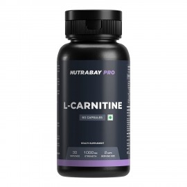 Nutrabay Pro L - Carnitine Fat Burner, Pre Workout Supplement for Men & Women - 1000mg, 60 Veg Count Capsules