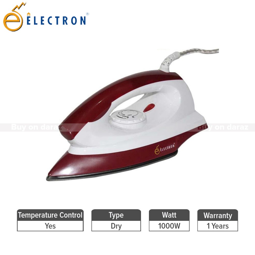 Electron 1000W Automatic Dry Iron - Red Electron 1000W Automatic Dry Iron - Red