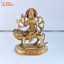 Brass Durga 6.7 inches Statue | Worship | Murti | Puja Bhada