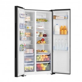 Hisense RC67WS4SBV 564 Litres Inverter Black Glass Finish Side By Side Frost Free Refrigerator Hisense RC67WS4SBV 564 Litres Inverter Black Glass Finish Side By Side Frost Free Refrigerator