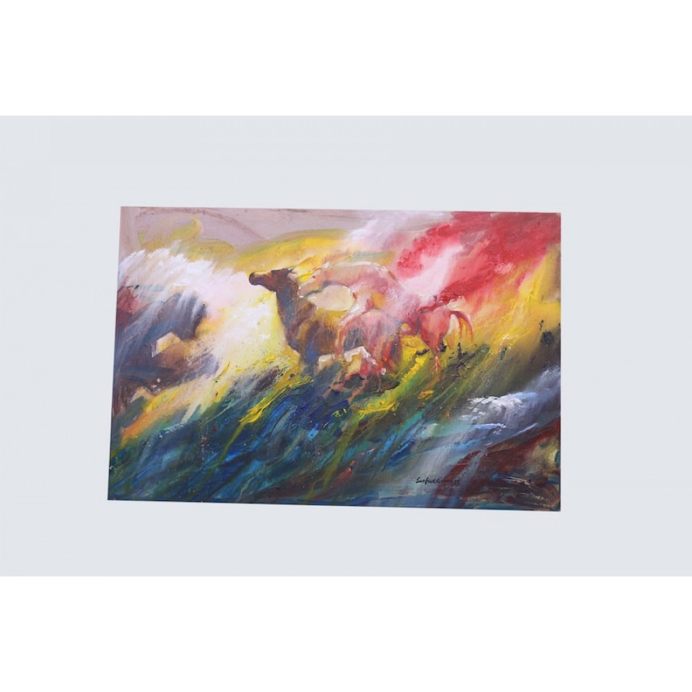 Two Horse Acrylic Paint | Canvas Painting | Home Décor | Creative Art Two Horse Acrylic Paint | Canvas Painting | Home Décor | Creative Art
