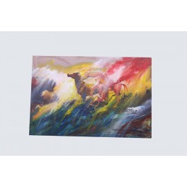Two Horse Acrylic Paint | Canvas Painting | Home Décor | Creative Art